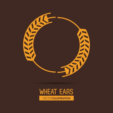 Buğday kulak tasarım, çiftlik ve tarım kavramı, ve