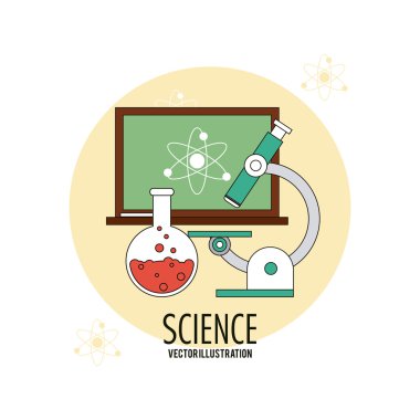 Biyoloji tasarım. Bilim simgesi. Düz illüstrasyon, düzenlenebilir vektör