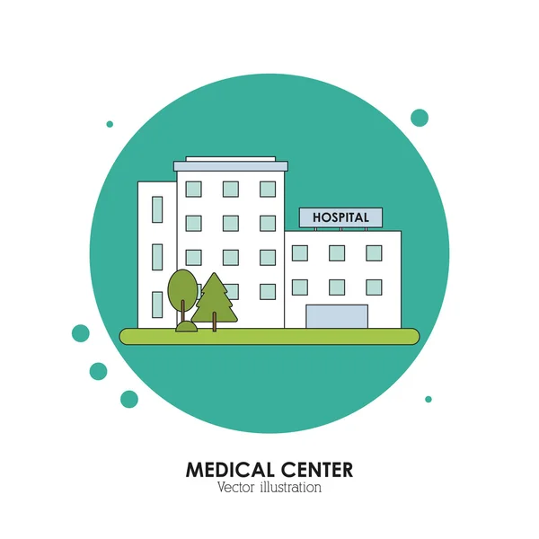 Projeto do centro médico. Ilustração do hospital. fundo branco — Vetor de Stock