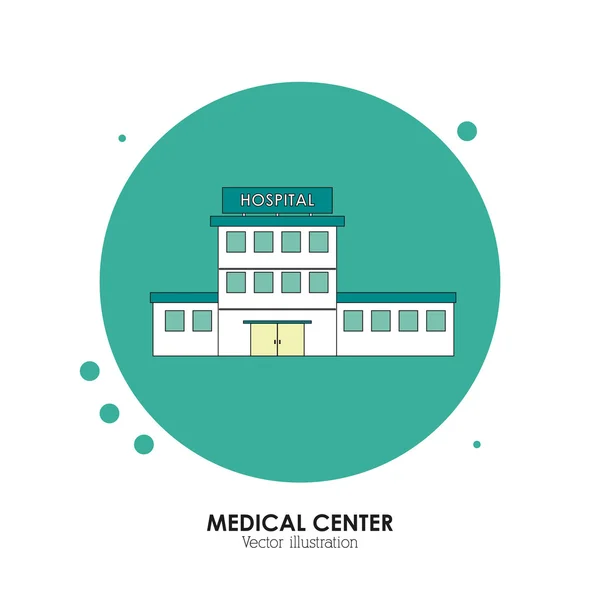 Conception du centre médical. Illustration d'hôpital. fond blanc — Image vectorielle