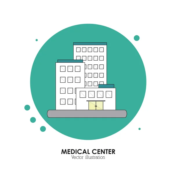 Conception du centre médical. Illustration d'hôpital. fond blanc — Image vectorielle