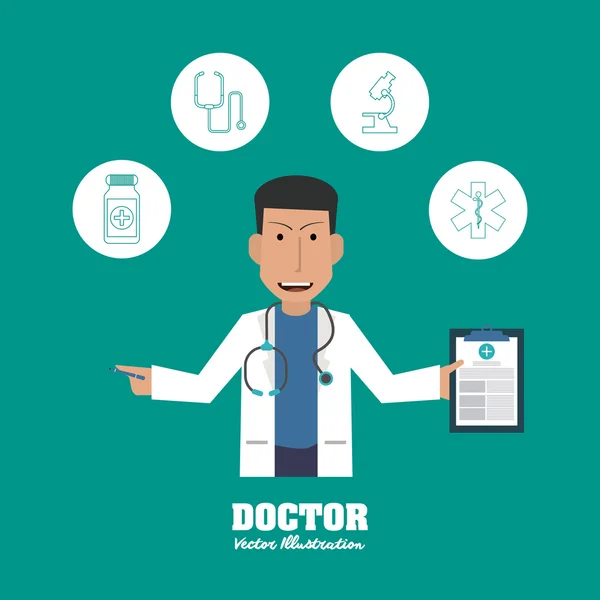 Doctor design, medical and healthcare concept — Stock Vector