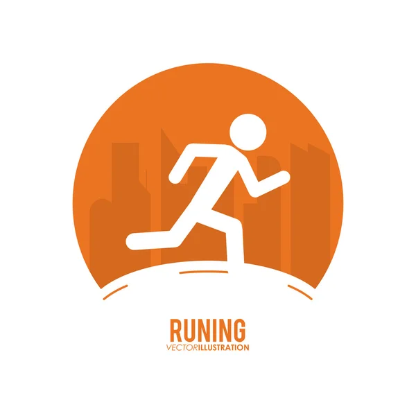 Diseño en ejecución. concepto de fitness. fondo blanco — Vector de stock