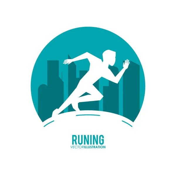 Running design. fitness concept. white background — Stock Vector