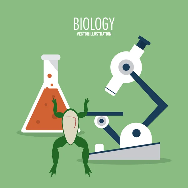 Biologie konstrukce. Laboratoře ikona. Plochý ilustrace, vektor — Stockový vektor