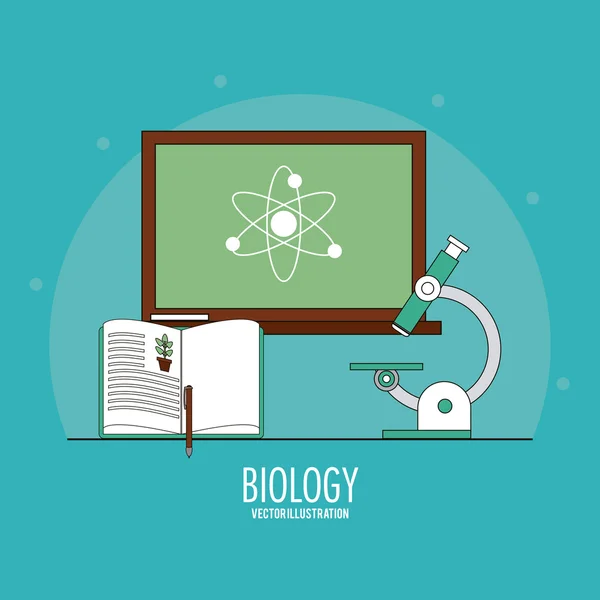 Progettazione di biologia. Icona del laboratorio. Illustrazione piatta, vettore — Vettoriale Stock