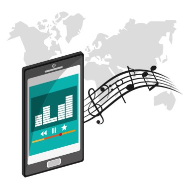 Smartphone ve müzik online tasarım