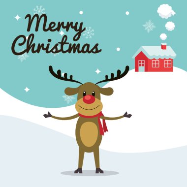 Ren geyiği karikatür Noel sezon tasarım