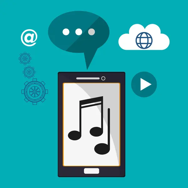 Smartphone i muzyki online projektu — Wektor stockowy