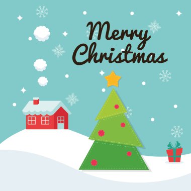 Çam ağacı ve Noel sezonu tasarım evi