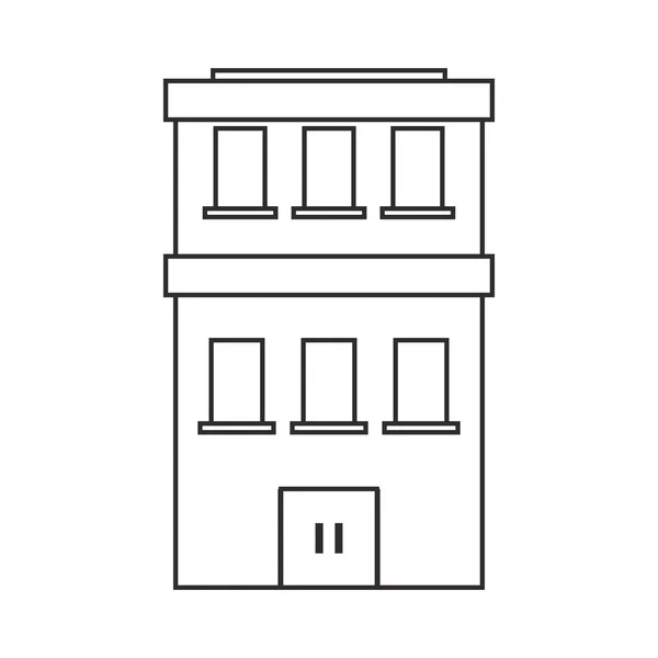 Edifício isolado com design de janelas — Vetor de Stock