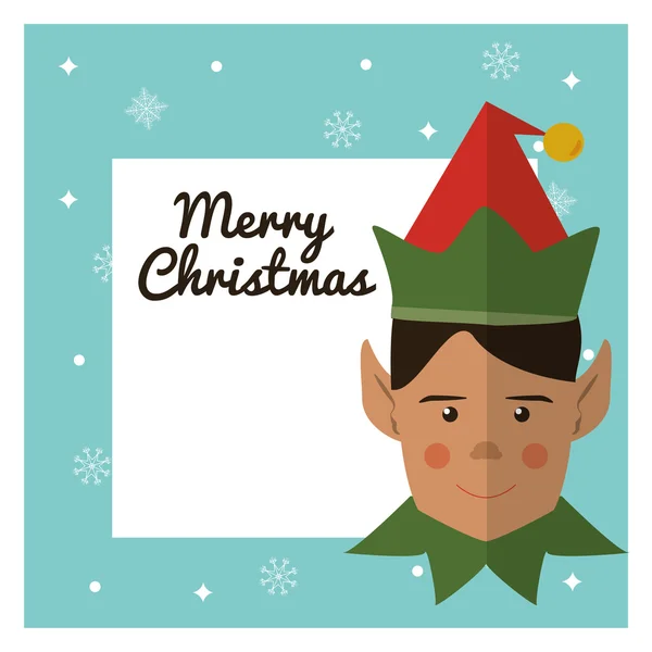 Elf γελοιογραφία της σεζόν Χριστουγεννιάτικη διακόσμηση — Διανυσματικό Αρχείο