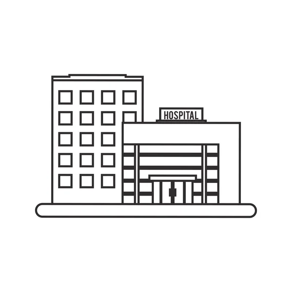 Isolerade sjukhusbyggnaden design — Stock vektor