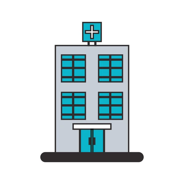 Diseño aislado del edificio del hospital — Vector de stock