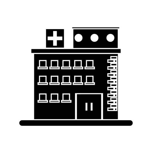 Conception isolée de bâtiments hospitaliers — Image vectorielle