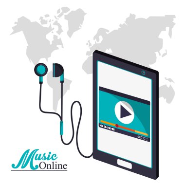 Smartphone ve müzik online tasarım