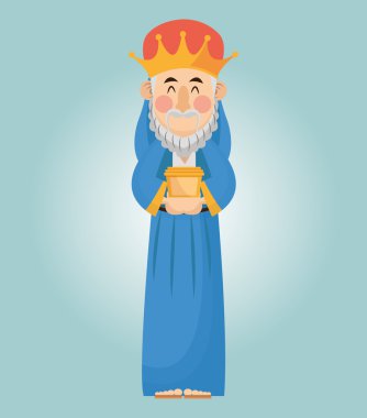 Wise man cartoon with gift design