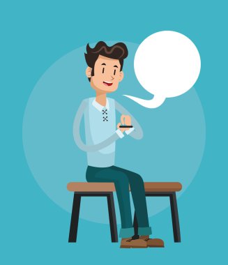 Mobil insanlar tasarım karikatür