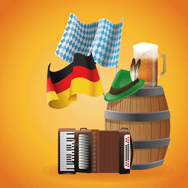 Oktoberfest celebración del diseño de Alemania — Vector de stock