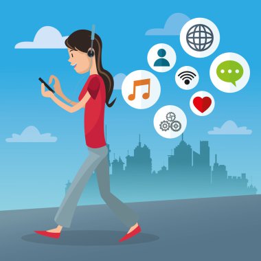 Mobil insanlar tasarım karikatür