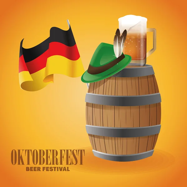 Oktoberfest ünnepe Németország design — Stock Vector