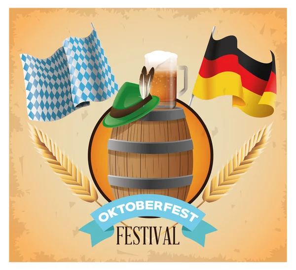 Oktoberfest celebrazione del design tedesco — Vettoriale Stock