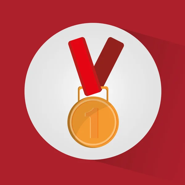 Μεμονωμένο μετάλλιο σχεδίου νικητή — Διανυσματικό Αρχείο