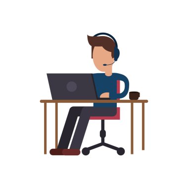 İzole operatör adam tasarım