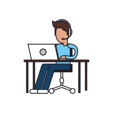 İzole operatör adam tasarım