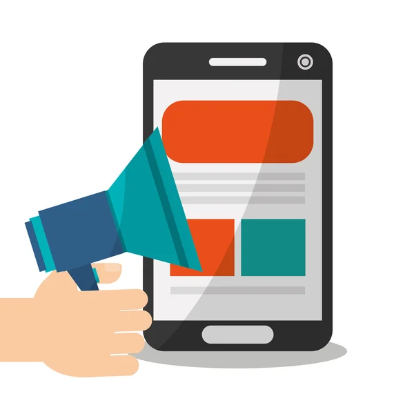 Smartphone en digitale marketing ontwerp — Stockvector