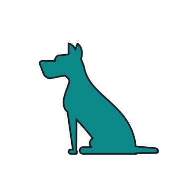 Evde beslenen hayvan izole köpek tasarım