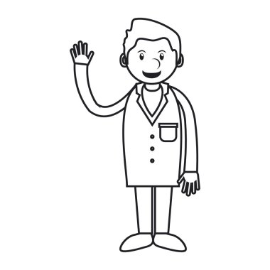 İzole doktor karikatür tasarım