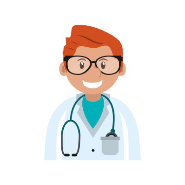 İzole doktor karikatür tasarım