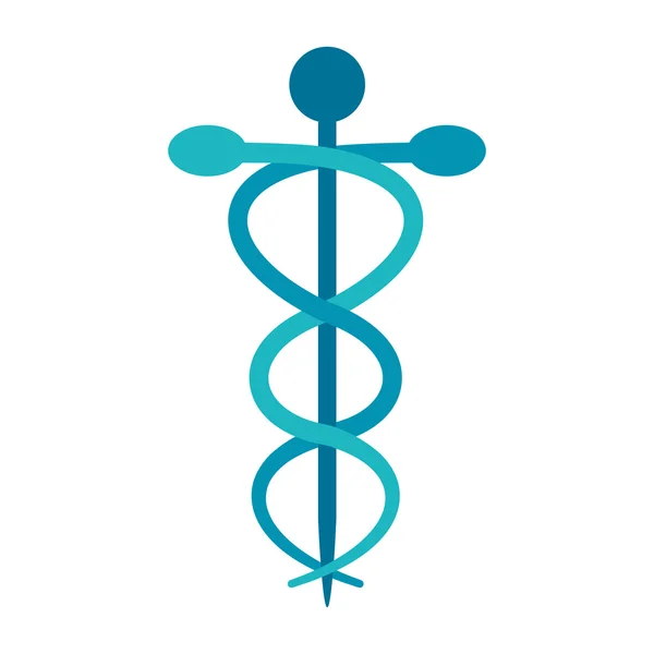 Caducée isolé et conception des soins médicaux — Image vectorielle