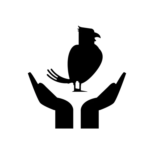 Animal de estimação pássaro isolado sobre mãos design — Vetor de Stock