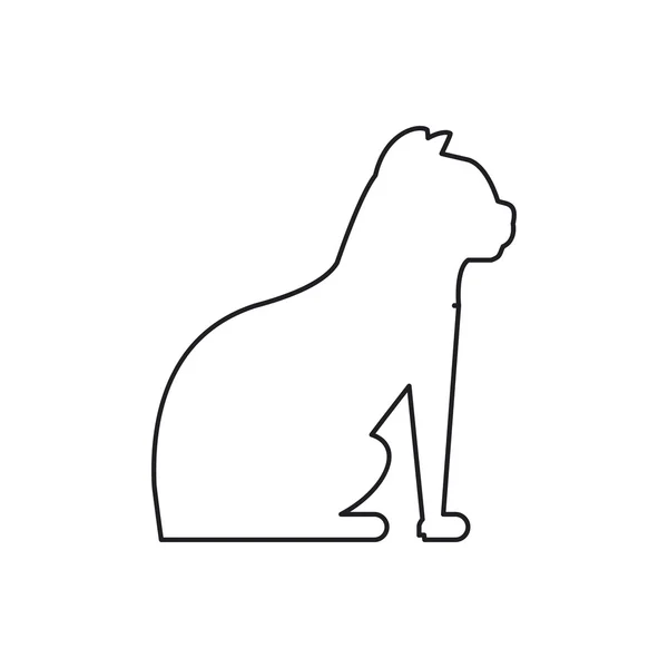 Isolierte Katze Haustier Silhouette Design — Stockvektor