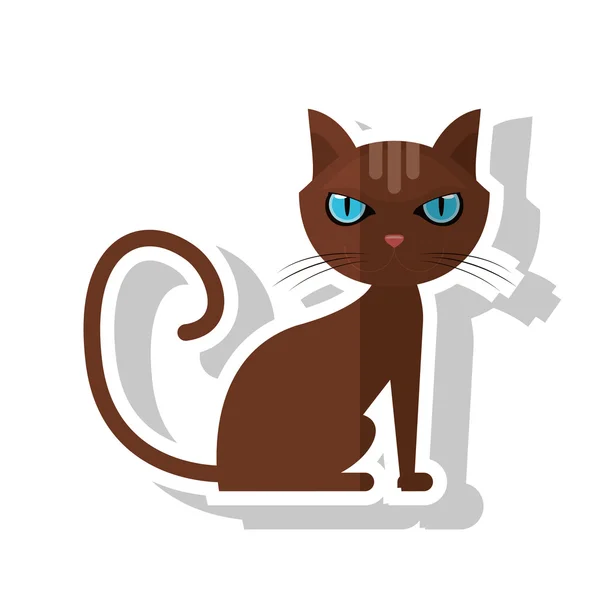 Diseño de mascota gato aislado — Vector de stock
