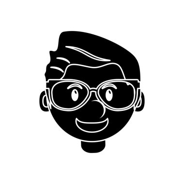 Gözlük tasarımı ile izole karikatür