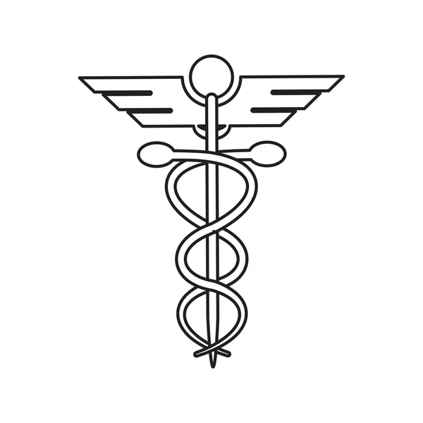 Geïsoleerde caduceus en medische zorg design — Stockvector