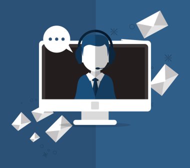 çevrimiçi destek veya uzaktan teknik servis simgeler resim