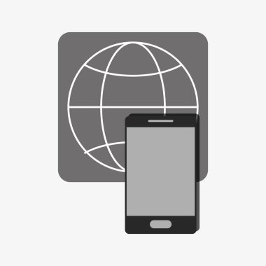 Modern cep telefonu ve simge görüntüsü