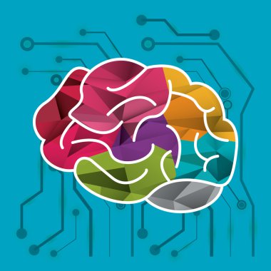 insan beyni ve devre simge görüntüsü