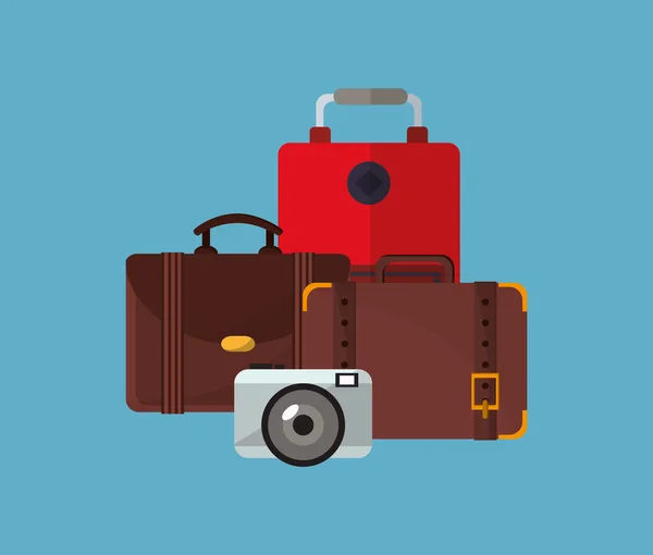 Viajes vacaciones o vacaciones iconos relacionados imagen — Vector de stock