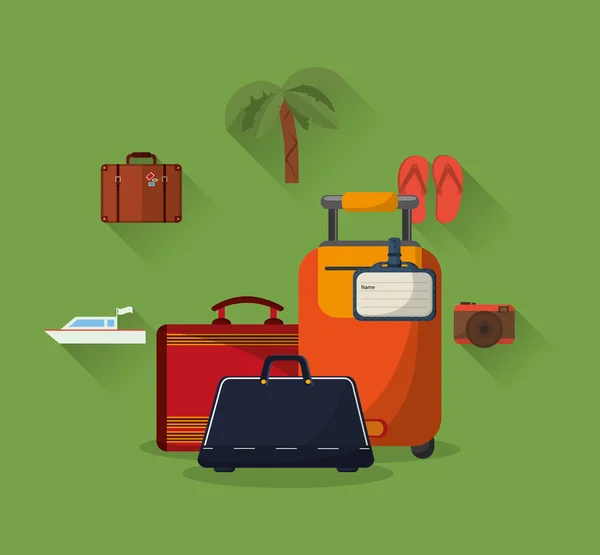 Voyage vacances ou vacances connexes icônes image — Image vectorielle