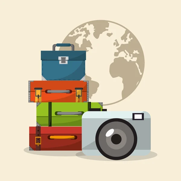 Viajes vacaciones o vacaciones iconos relacionados imagen — Archivo Imágenes Vectoriales