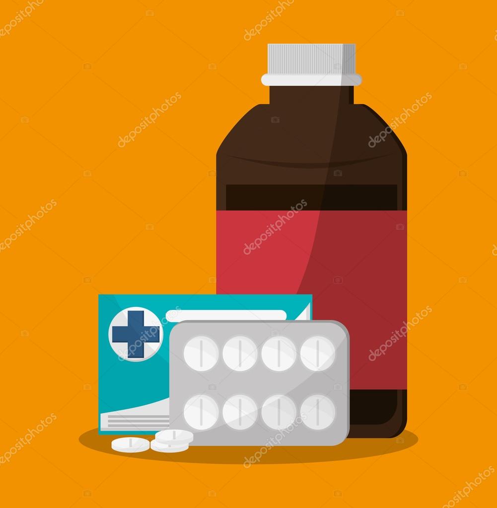 Medicine jar and medical care design Stock Vector by ©jemastock 126688496