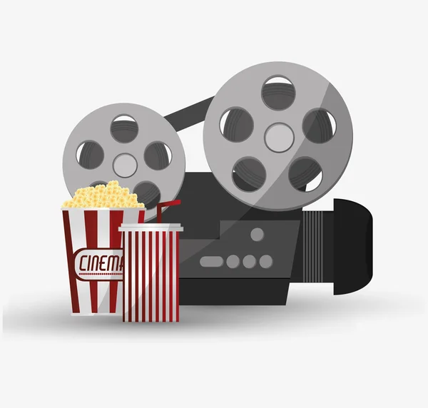 Videocamera cinéma et design de film — Image vectorielle