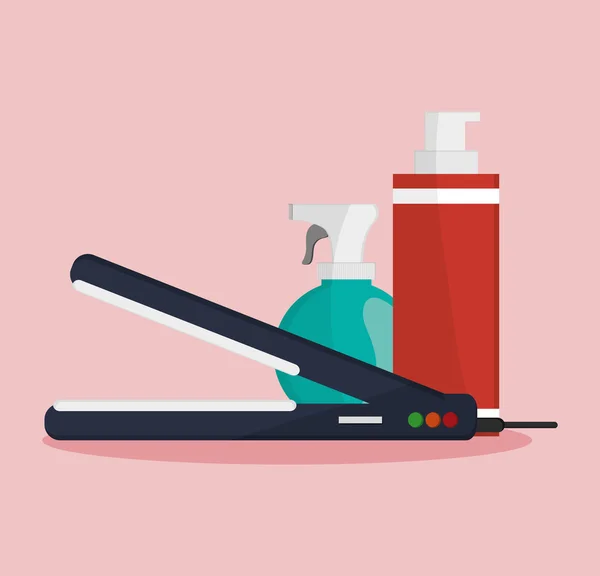 Salon de coiffure et salon de coiffure outils design — Image vectorielle