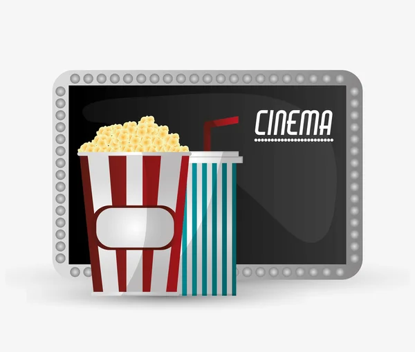 Pop milho cinema e design de filme — Vetor de Stock