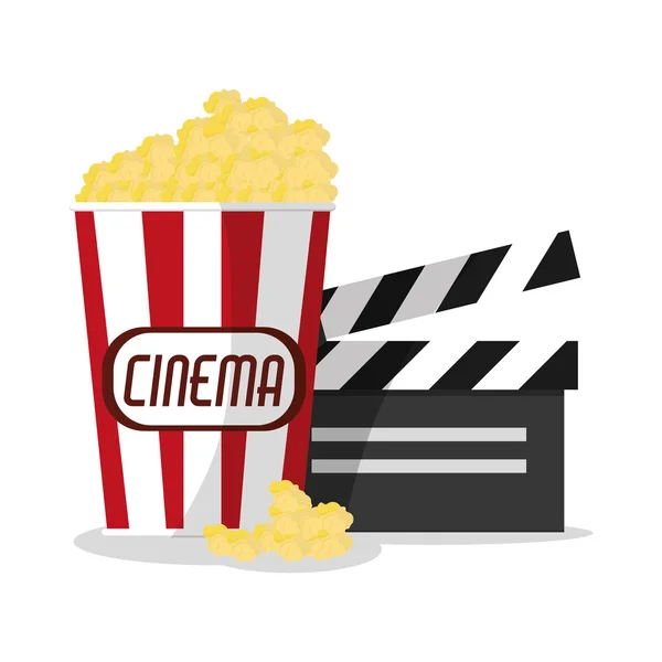 Cine de maíz pop y diseño de películas — Vector de stock